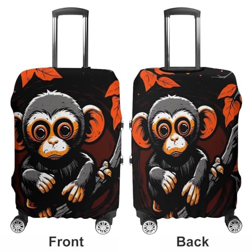 Monkey on Red Branch Luggage Cover Travel Suitcase Covers for Luggage Elastic Carry on Luggage Covers for Suitcase Tsa Approved Washable Luggage Sleeve Protector Fits 18-32 Inch L3