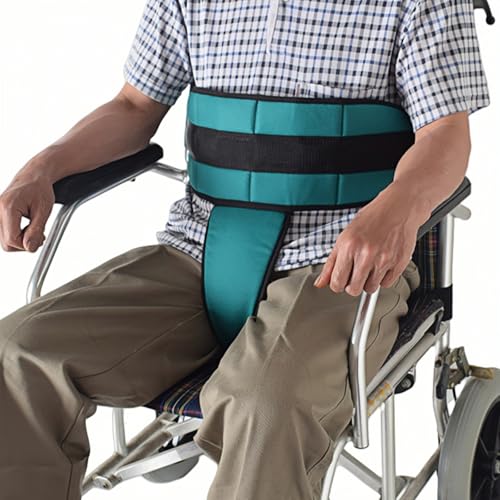 WEEOATAR Safety Belt Wheelchair Seatbelt Restraints Harness, Adjustable, Breathable and Easy to Use with Release Buckle, Wheelchair Accessories for Adults, Elderly and Dementia Patients (Green)