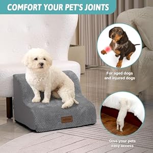   Dog-Stairs-for-Small-Dogs-Pet-Stairs-Toys-for-High-Beds-and-Couch-Pet-Ramp-for-Small-Dogs-and-Cats-2-Step-Grey