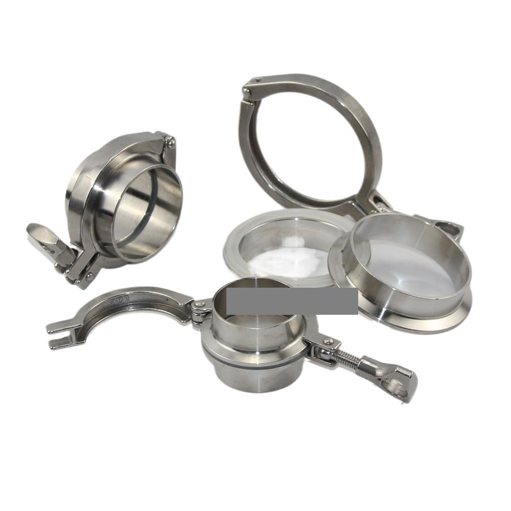 PAKMEZ 76mm x F 91mm SS304 triclamp Flange Pipe Weld Ferrule + Tri Clamp + PTFE or Silicone Gasket Set