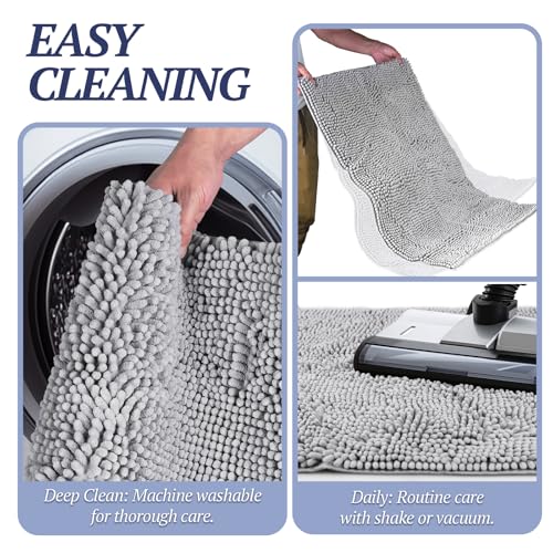 Image of Vivaglory 31 inchx 20 inch Large Litter Box Mat, Microfiber Cat Litter Catcher with Waterproof Back, Super Soft for Cat's Paws, Machine Washable, Navy Blue