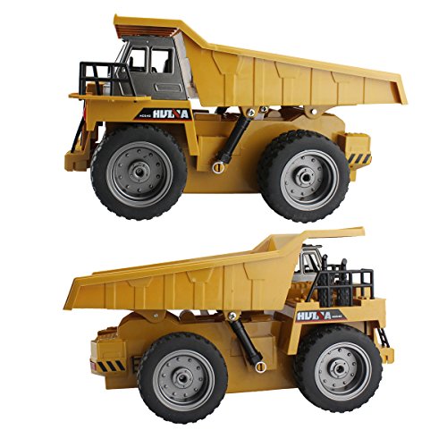 Fisca Remote Control Dump Truck 2.4Ghz Rc Truck 6 Channel 4Wd Mine Construction Vehicle Toy With Led Light And Metal Cab For Kids Age 5 6 7 8 9 And Up Years Old #TOP3