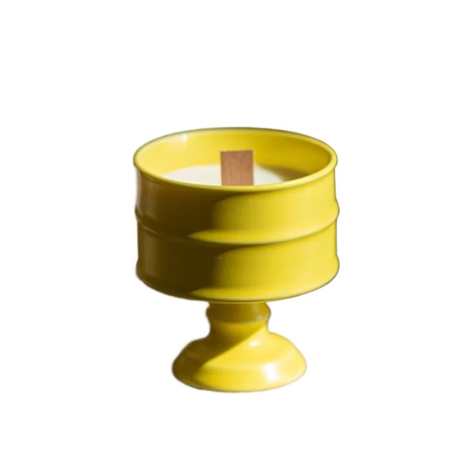 1Pair Ceramic Decorative Candlestick Tealight Candelabra Big Candle Holder Ornaments Home Table Base For for Candle(Yellow no candle)