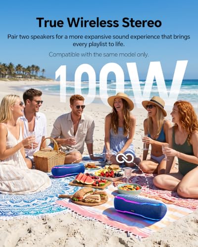 Image of Bluetooth Speaker, IPX7 Waterproof, 50W Peak, 24H Playtime, Midnight Blue