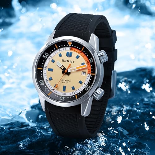 Image of BERNY Diver Watch, Watch, Men's, Automatic Watch, Men's Diving Watch, Automatic Mechanical Watch, 20ATM Water Resistant, Sapphire Glass, Ultra Luminous Divers Watch