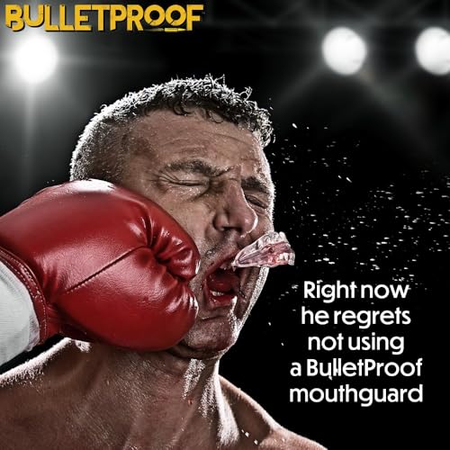 Image of Bulletproof MMA Boxing Mouth Guard is 3X Stronger! Fighting Mouthguard Martial Arts Mouthpiece Karate Muay Thai Taekwondo Sparing Wrestling BJJ Jiu Jitsu Mouth Piece Men Women Adult Youth