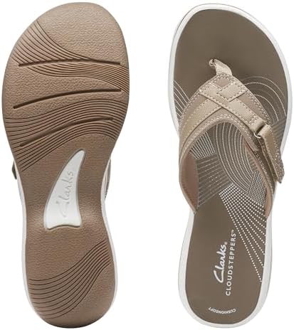 Clarks Women's Breeze Sea Flip-Flop, Taupe Synthetic, 9 — view 7