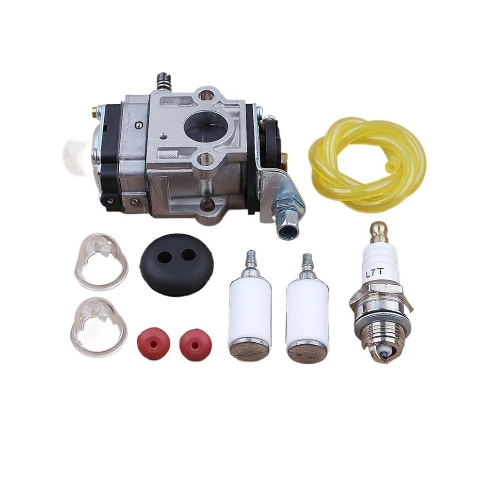 Kit de carburador compatible con motores de 2 tiempos de 43 cc, 47 cc, 49 cc, 50 cc y 52 cc, CG430, CG520, BC430, BC520, 40-5, cortasetos, desbrozadoras.