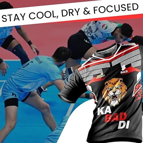 Image of Kabaddi Jersey for Boys & Men | Quick-Dry Stretchable Sports T-Shirt for Practice & Match Wear | Lightweight Durable & Breathable Fabric | Vibrant Team Colors