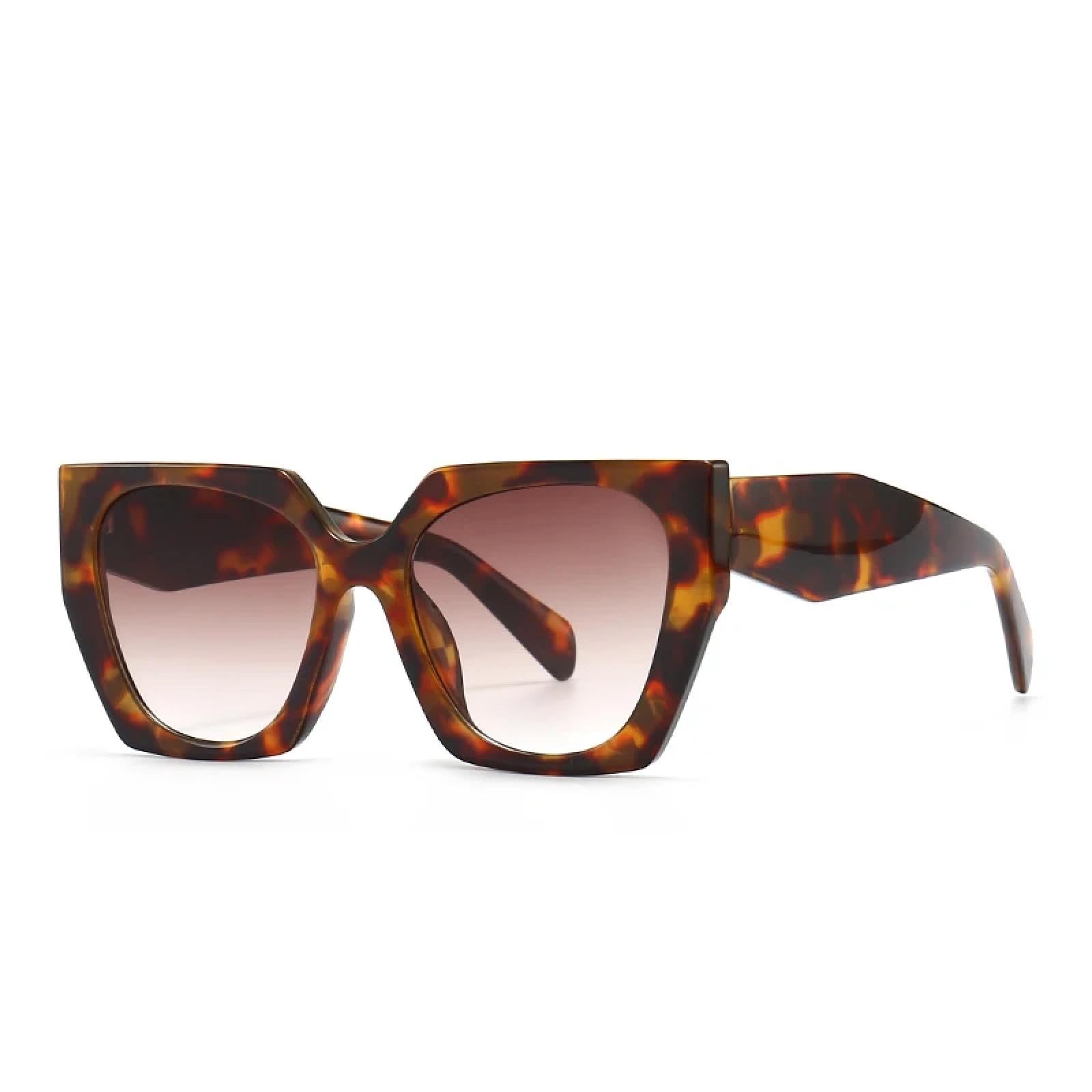 Lunettes de soleil tendance style défilé polygonal café mode charme moderne - 7