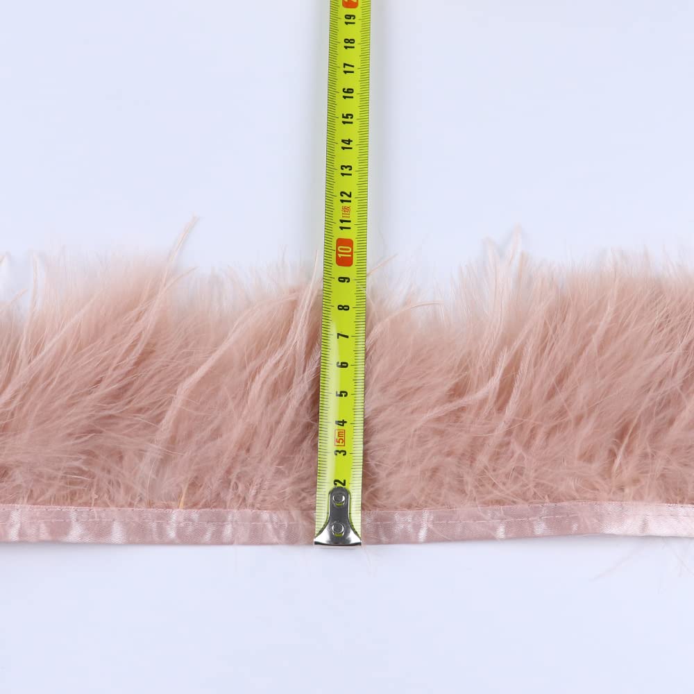 1 metro di piume di tacchino di struzzo Trim 10-13 cm nastro di piume per abiti da sposa decorazione accessori per artigianato da cucire-nero, 5 metri