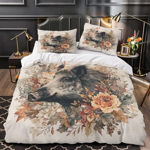 Housse de couette 140x200cm sanglier parure microfibre ultra douce - 2