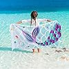 WERNNSAI Mermaid Beach Towel - 30” x 60” Mermaid Tail Polyester Camping Towels Girls Beach Towel Kids Beach Towel Soft Beach Pool Travel Swimming Bath Shower Towel 51GjiGGM0nL. SS100
