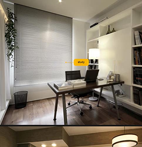 Persianas venecianas de aluminio gris con varilla de control para ventana 4