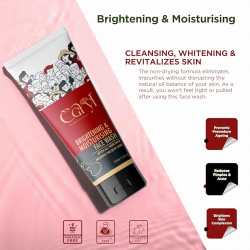 Image of Caryl Brightening & Moisturizing Face Wash Combo | Cream Base Winter Face Wash with Red Wine | Fresh & Glow Hydrating Facial Foam for Men & Women | Travel Size Pack | All Skin Types