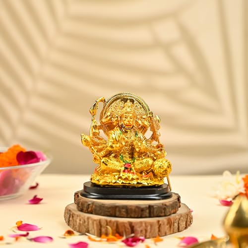 Image of ZAICUS Panchmukhi Hanuman Idol Showpiece - 5 Face Hanuman Murti for Mandir & Home Decor | Bajrangbali Statue for Puja, Navratri, Diwali & Spiritual Blessings