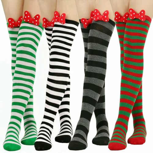 3 pairs - cute bow knee-length socks4