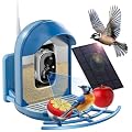 Bird Feeder with Camera, Smart Birdfeeder with Cam Solar Powered, 2K HD Video, AI Identification, Instant Arrival Alerts, IP66 Bird Bath & Feeder,Gift for BirdLover (with Stand, Blue)