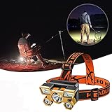 Head-Mounted LED Light, Five Headlights Strong Headlamp Light, Super Bright Rechargeable Fishing...