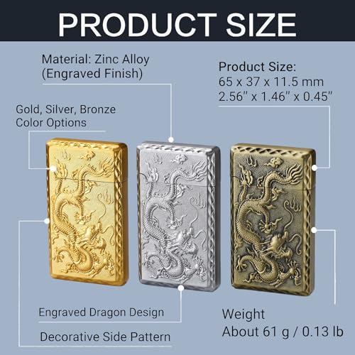 Encendedor a soplete Dragon Jet recargable bronce miniatura 2