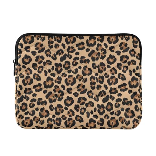 Funda para portátil 14 pulgadas leopardo marrón con cremallera miniatura 1