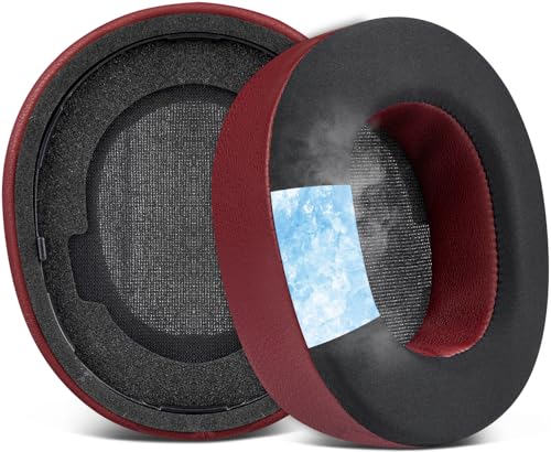 Image of SOULWIT Cooling-Gel Replacement Earpads for Steelseries Arctis Nova Pro Wireless /Arctis Nova Elite Headphones, Ear Pads Cushions with High-Density Noise Isolation Foam, Added Thickness - Burgundy