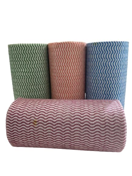 MITHILA MART Non Woven Reusable Kitchen Towel Roll - Pack of 3 (80pic/Roll, 240 Sheets) Multicolor