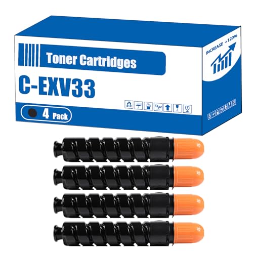 Compatible for Canon C-EXV33 Toner Cartridges 2785B002AA iR2520 iR2520i iR2525 iR2525i iR2530 iR2530i Printers, High Yield 24600 Pages, Accurate Imaging Rich Colors (4 Pack Black)