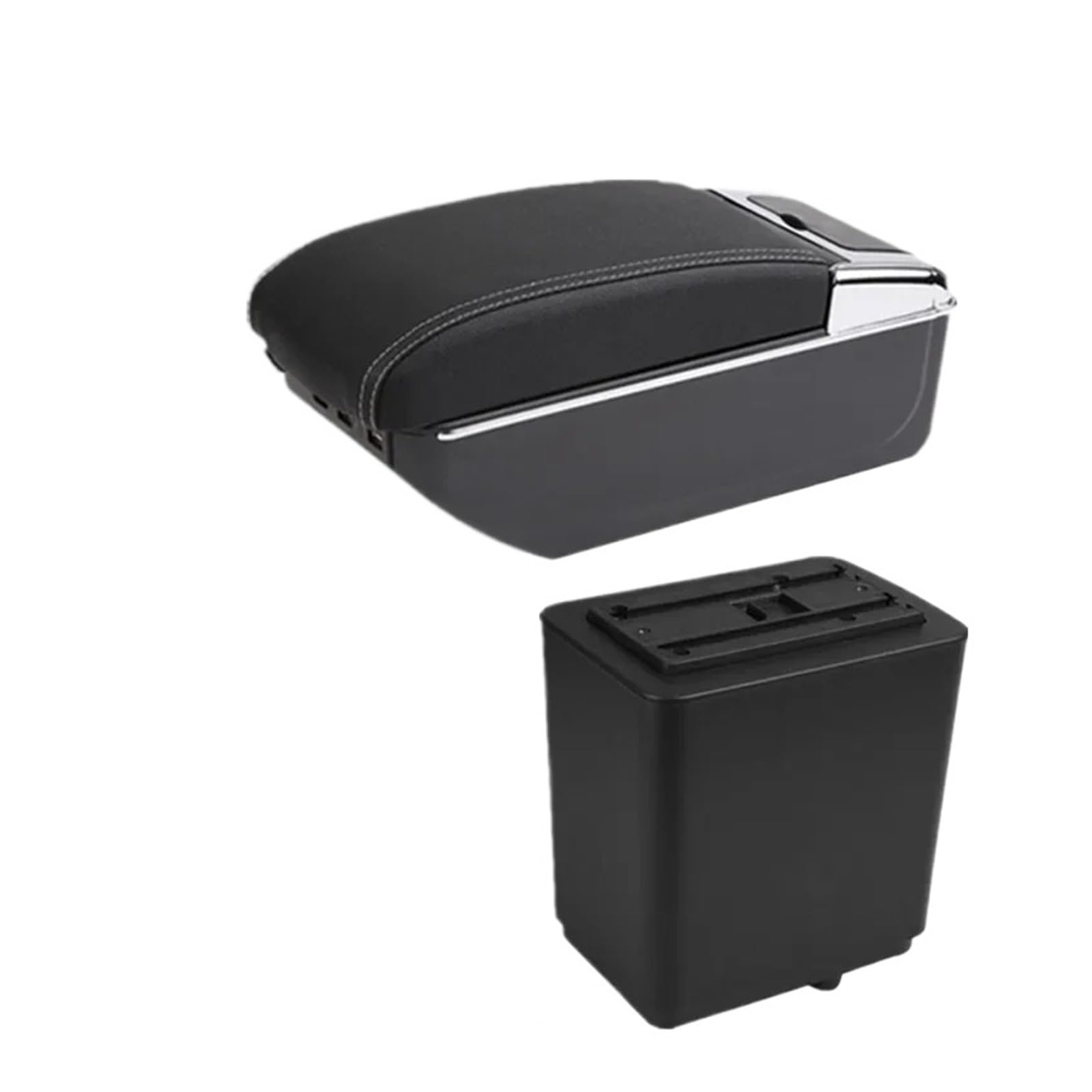 UMDJJU For Peugeot For Partner For Tepee Car Armrest Box Dedicated Retrofit Storage Accessories Car Centre Console Armrest Box(D white line 7USB)