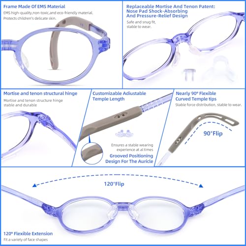 Image of EYEBUDDY Blue Light Glasses for Kids Boys Girls,Computer Gaming Bluelight Glasses,Fake Glasses for Ages 2-12