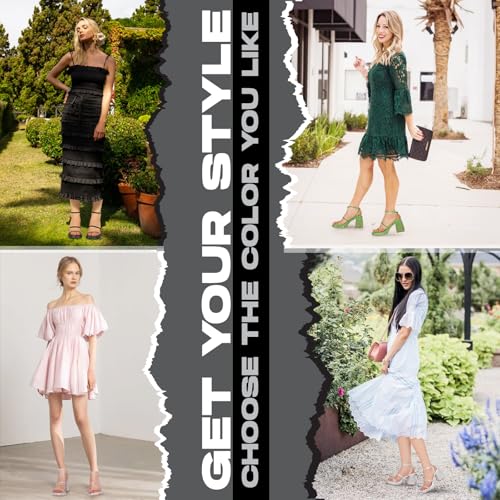 Tscoyuki Platform Heels for Women Sparkly Rhinestone Strappy Heels Sandals Chunky Heel Ankle Strap Square Open Toe Y2K Dress Shoes for Wedding Party Evening Dance2