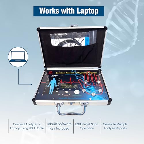 Image of 2026 Advanced 39G+ Dual Quantum Resonance Magnetic Analyzer | 2-in-1 Palm & Rod Testing Machine | 54 Health Reports Full Body Scanning System | Windows Laptop Compatible | Professional Health Analyzer for Home & Clinic ( 2in1-Rod+ Palm )