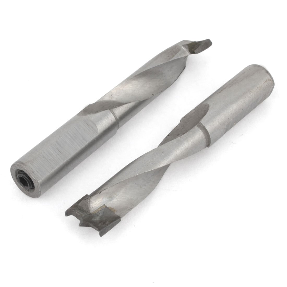 Aexit 2PCS Silver Wood Drill Bits Tone Woodworking Carbide Tipped Brad Point Straight Shank 11mm Cutting Dia Boring Drill Brad-Point Drill Bits Bit Tool