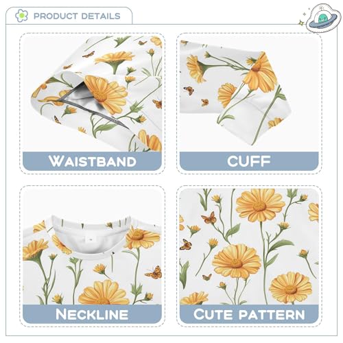 JUNZAN Sweet Calendula White Little Boys Hoodie Sweatshirt Crewneck Fall Tops Shirts Camping 4T3