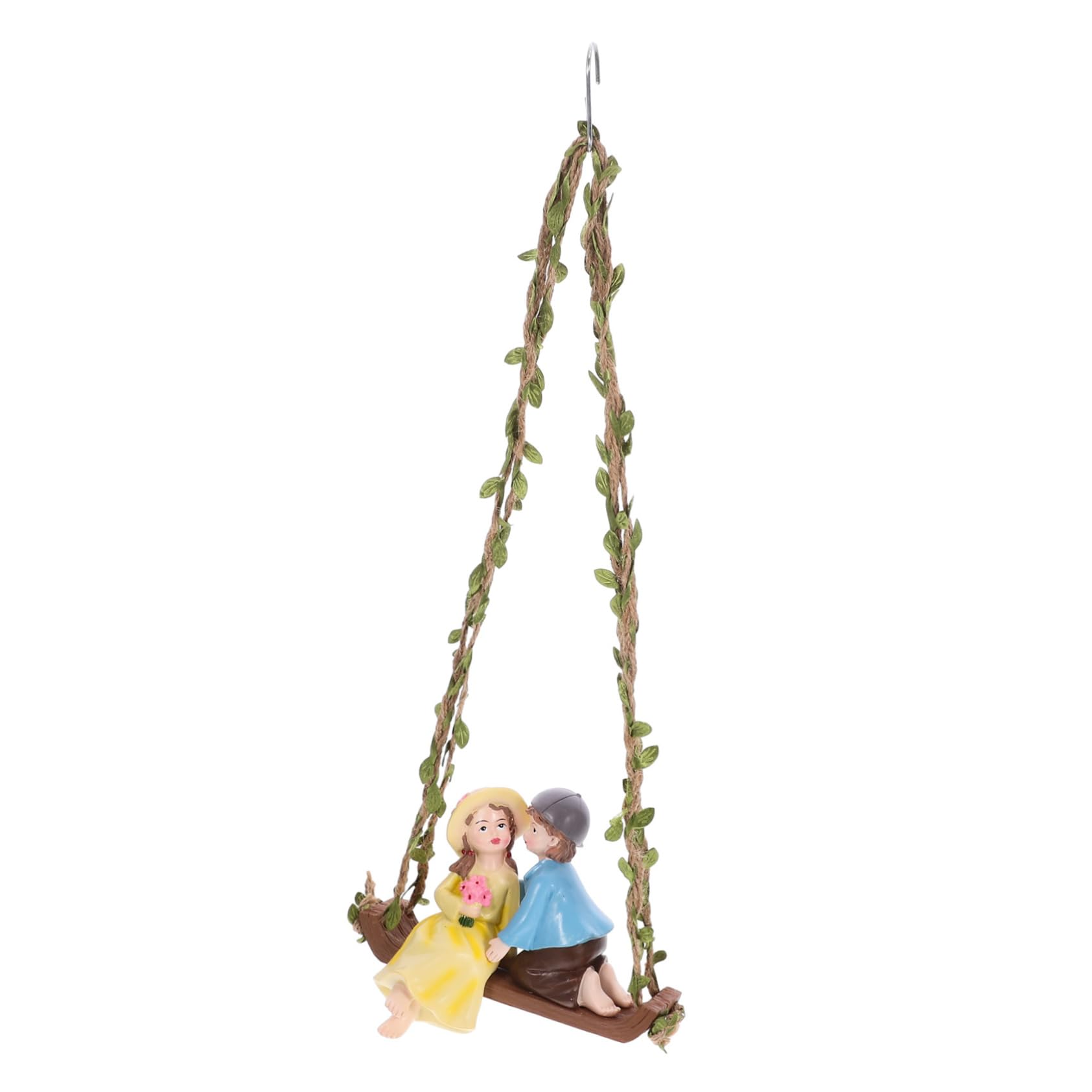 Toddmomy 3 Stück Schaukelnde Liebespaare Gartenfigur Wetterfeste Deko für Terrasse und Garten Resinstatue für Romantische für Gartenliebhaber