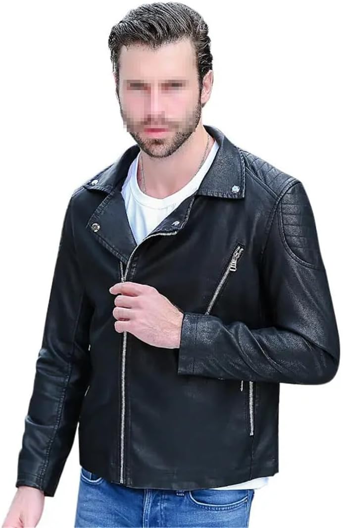 Dbdkejj Men Autumn And Winter Zipper Jackets Slim Motorcycle