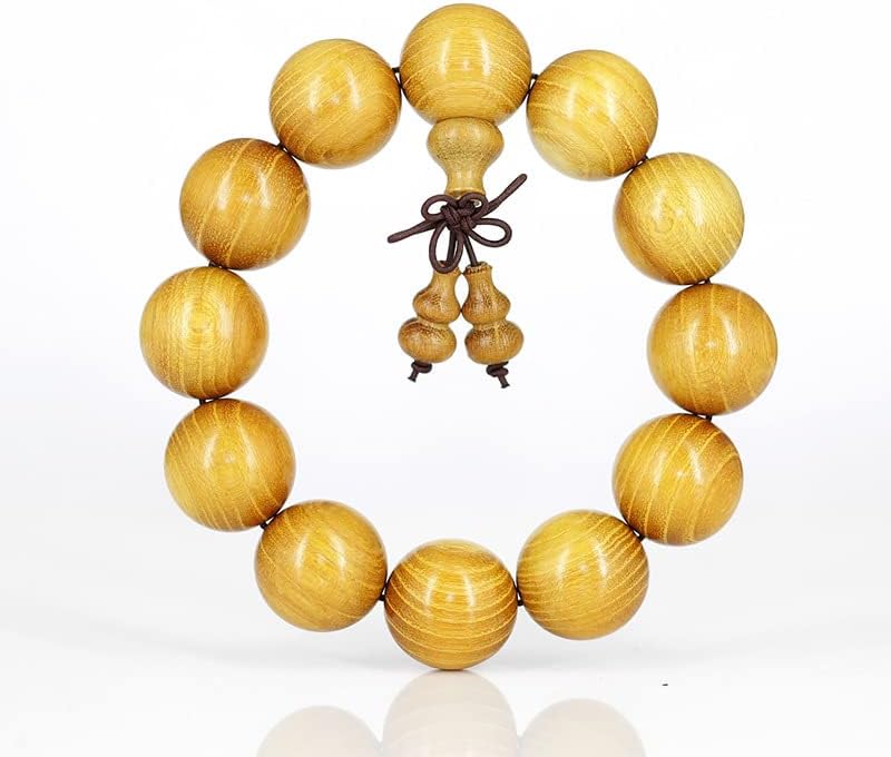 海南黄金木手串佛珠108颗手链 黄金檀木 柘木男女款念珠(20mm*12颗【精品配饰款】)