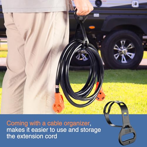 Image of Nilight 30 Amp 15FT RV Extension Cord 10 Gauge UL ETL Listed TT-30P TT-30R | 125V Heavy Duty Pure Copper STW Wire 3 Prong 30F /30M Weatherproof Suit for Camper Caravan Trailer
