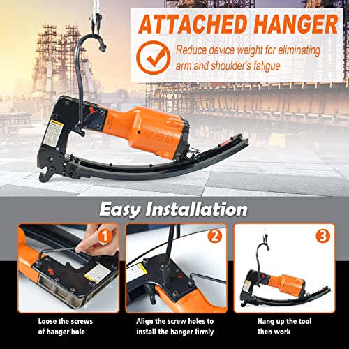 Kamsin M66K Pneumatic Clinching Stapler Air Power Clinching Clipper Stapler Tool Pneumatic Clips- Clinch Clip Gun For Fixing Mattress Traps, Spring, Vertex Clips J Clips And Other Fastening #TOP4