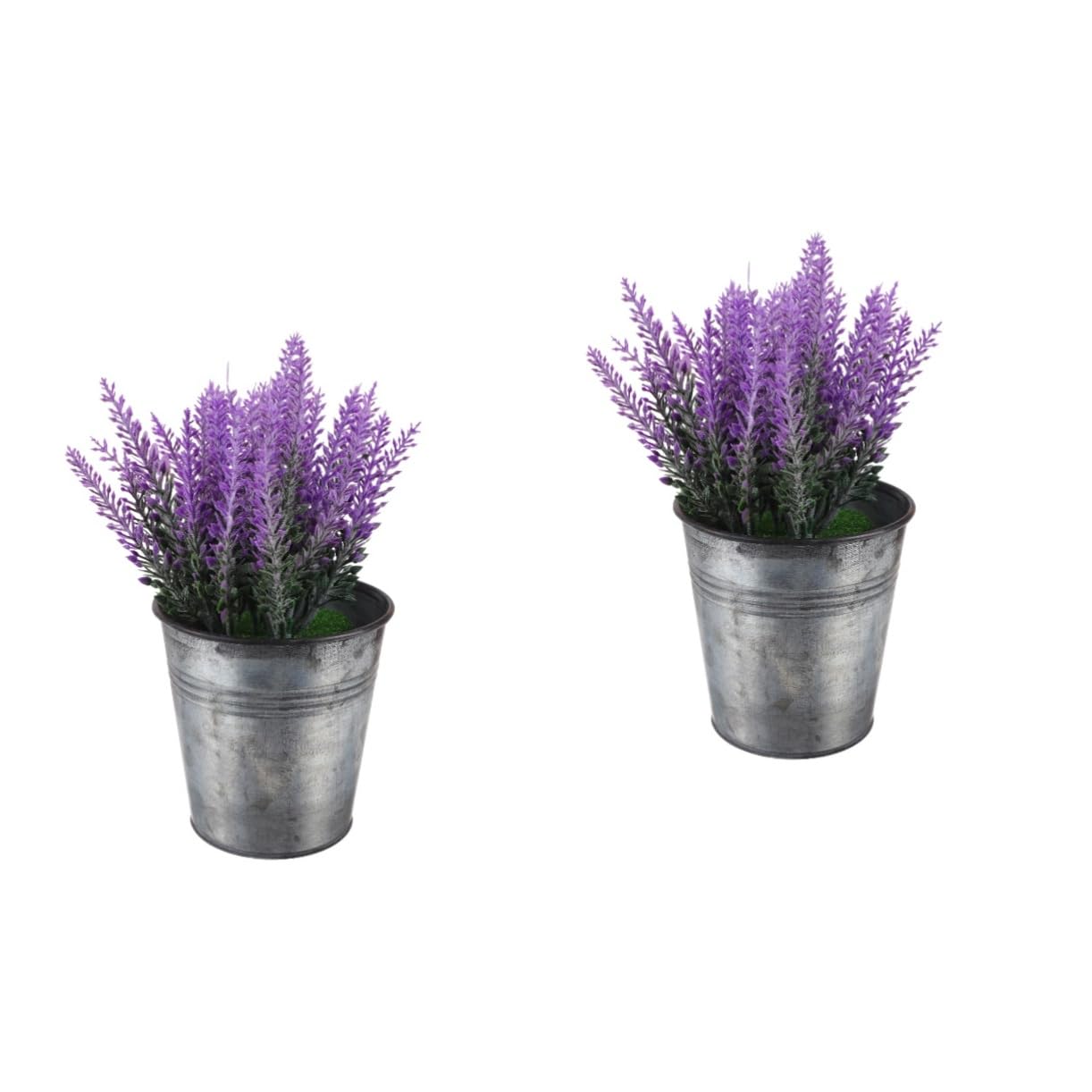 Plante en pot de lavande artificielle Gatuida (lot de 2) pour déco de bureau