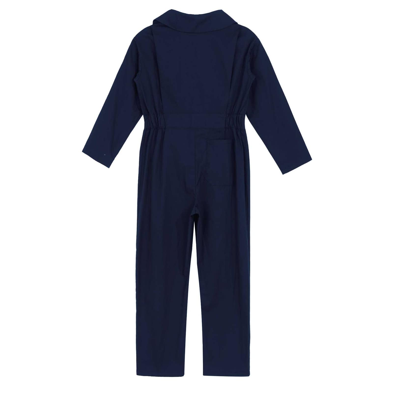 Alvivi Salopette à Manches Longues Enfant Garçon Fille Combinaison De Travail Jumpsuit Salopette Décontracté 5-16 Ans Bleu Foncé A 11-12 ans
