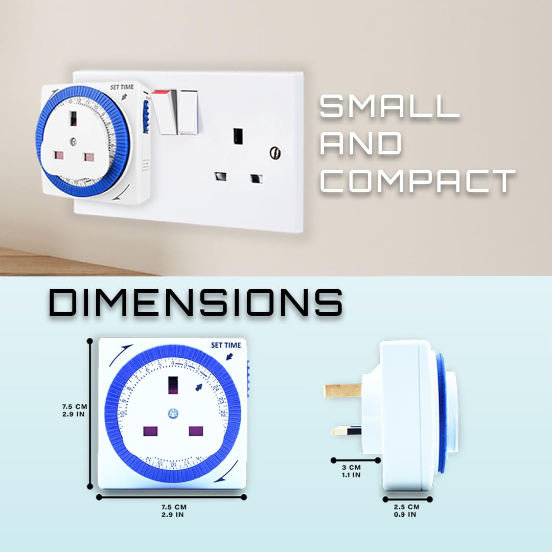 Uni- Com 24 Hour Plug-in Segment Timer Switch, Energy Saving, Home Security - Image 2