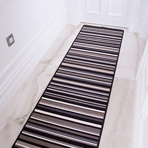 The Rug House Luna Stripes Colourful Multi Classic Anti Slip Easy Clean