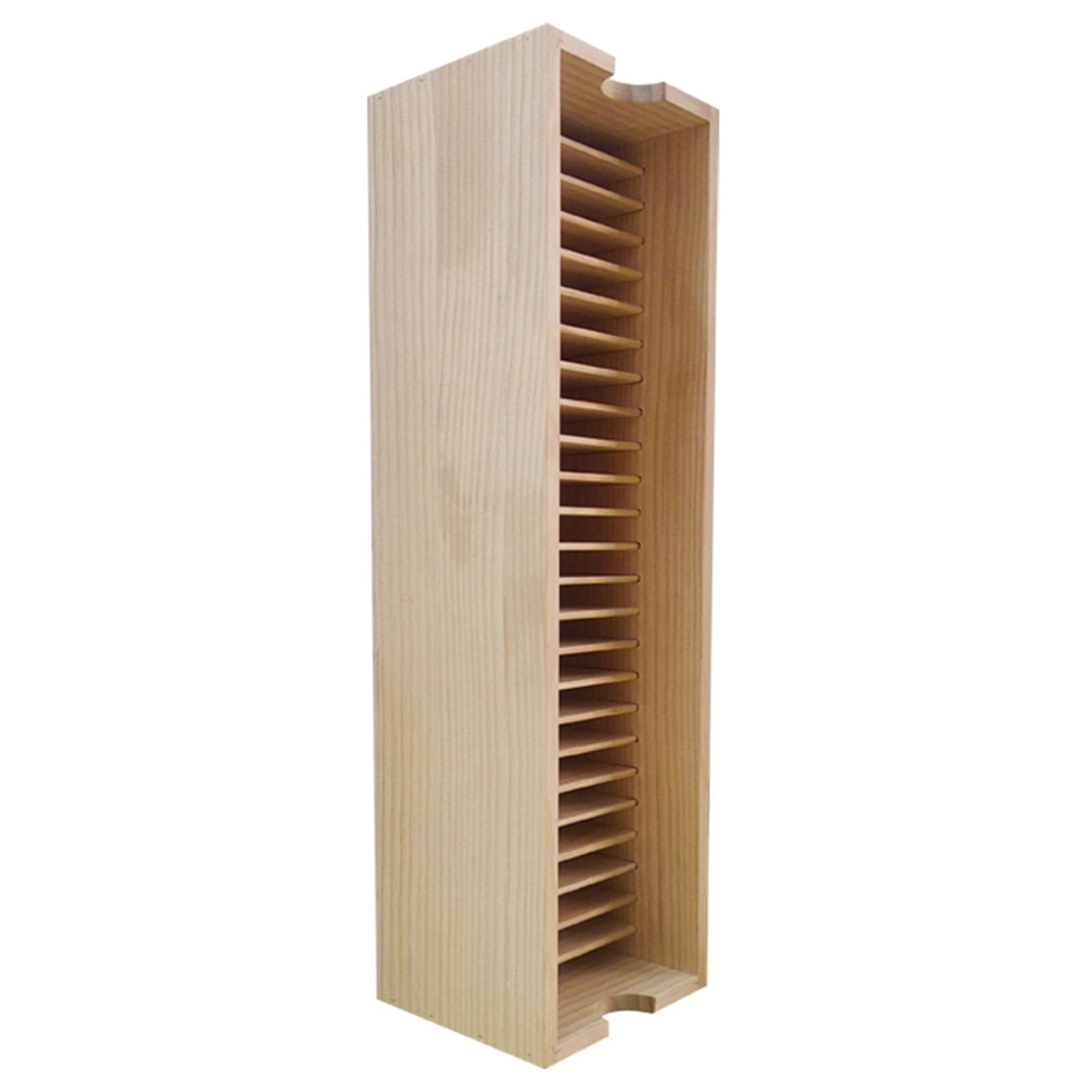 Drewniany uchwyt do przechowywania płyt CD, stojak na 25 płyt CD, 16 x 6,2 x 60 cm, do salonu, sypialni, biura, stylowe etui na płyty audio