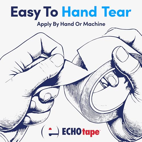 Image of ECHOtape VI-N6120 | Blue Multi-Purpose Construction Tape | Stucco Masking Tape | Temporary Hold Tape | No Residue Vinyl Tape | Vinyl Repair Tape | Vinyl Floor Marking Tape | 2.83 in x 60 yds