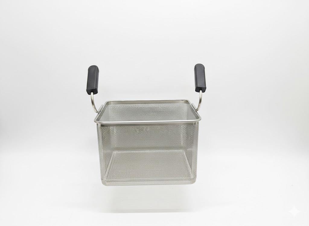 Cestello cesto cuocipasta modular gn 2/3 doppio manico maniglia laterale professionale in acciaio inox con impugnatura cuoco chef accessorio ricambio base scolapasta colapasta 29x29x21 cm