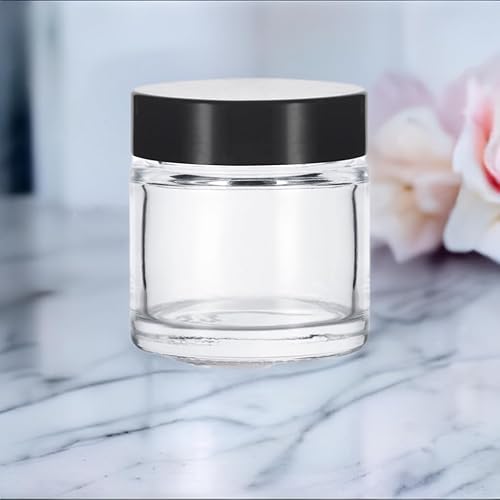 Miniatura 5 de Frasco de vidrio grueso de lados rectos, transparente - 2 onzas  60 ml (3 unidades) + espátulas y etiquetas