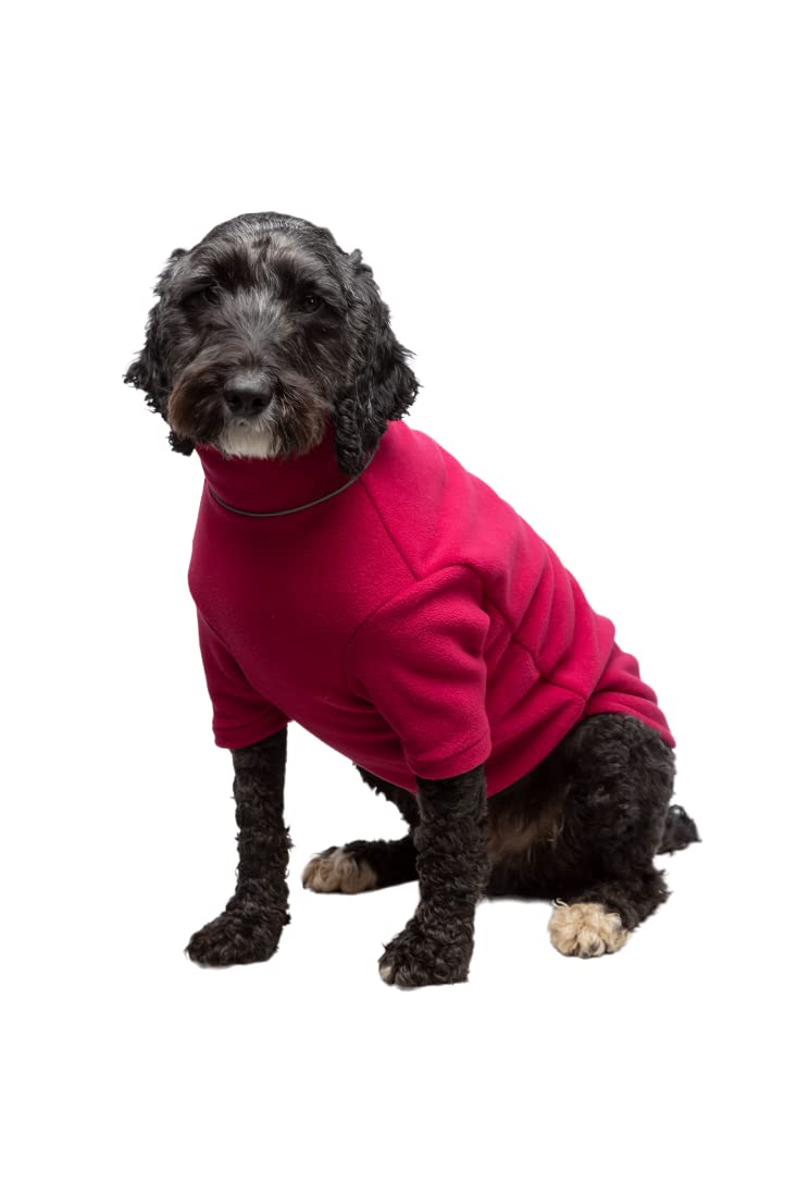 Fleece Dog Jumper Puppy Jacket Winter Coat XS, S, M, L, XL Pet Clothes Rydale 18 Colours (X-Small, Ruby) — image 1