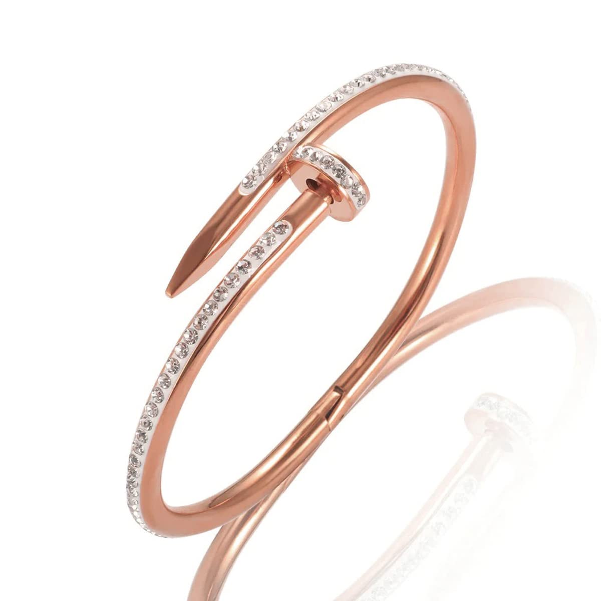 See full amazon price history chart for Jewels Galaxy Rose Gold Plated Stainless Steel Anti Tarnish AD Studded Nail Bracelet (MYN-BNG-17210) Jewels Galaxy Rose Gold Plated Stainless Steel Anti Tarnish AD Studded Nail Bracelet (MYN-BNG-17210) (B0C5RPZTYV) Amazon Price History, Amazon Price Tracker