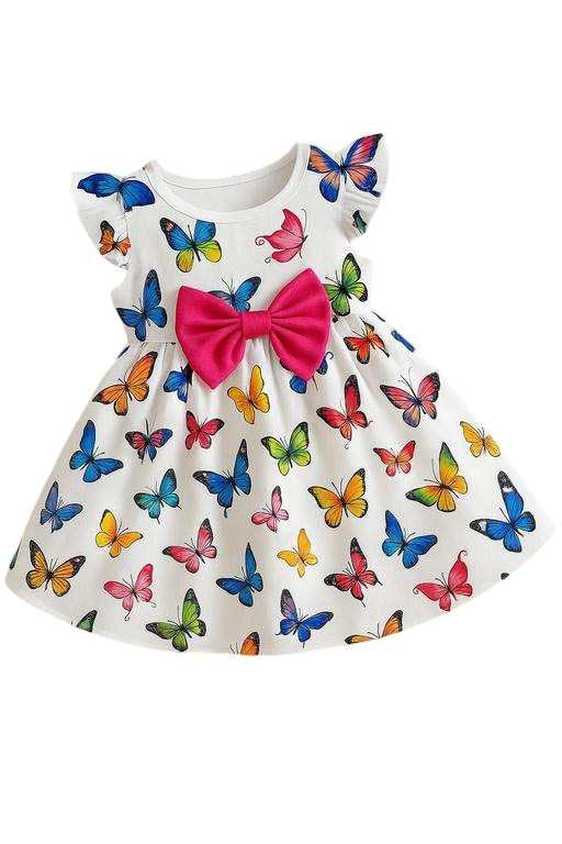 Infant & Toddler Girls Printed Dress – Lightweight Cotton Blend Frock with Short Sleeves for Everyday Comfort-image-48